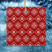Weihnachts-Foto Simple Red Snowflake Muster Niedli Keramikornament