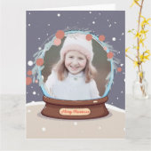 Weihnachts-Foto Snow Globe Karte (Gelbe Blume)
