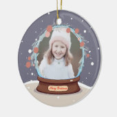Weihnachts-Foto Snow Globe Keramik Ornament (Links)