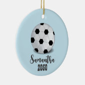 Weihnachts-Foto Sport Kleiner Niedlicher Fußballba Keramik Ornament (Rechts)