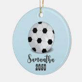 Weihnachts-Foto Sport Kleiner Niedlicher Fußballba Keramik Ornament (Links)