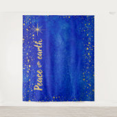 Weihnachts-Foto-Stand Hintergrund Gold Stars Fried Wandteppich (Vorderseite)