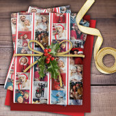 Weihnachts-Foto Streifen Collage Urlaub Geschenkpapier Set