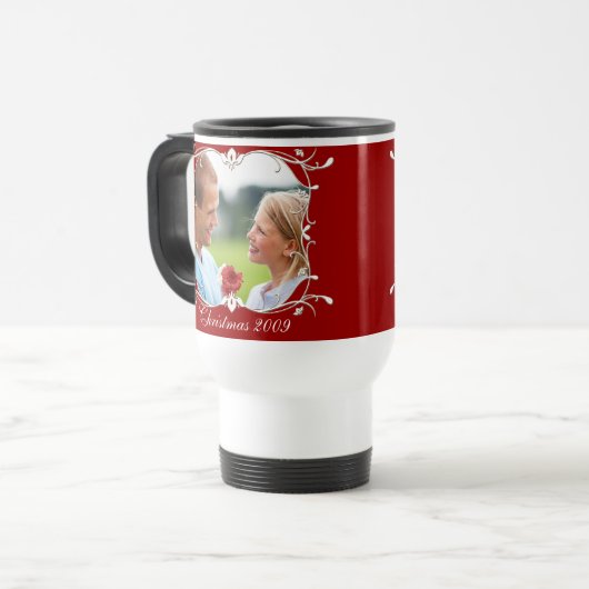 Weihnachts-Foto-Tasse Reisebecher (Vorderseite Links)