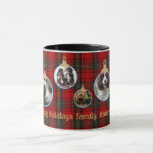 Weihnachts-FOTO-Tasse, Tartan Baubles Kinder Haust Tasse (Zentrum)