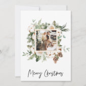 Weihnachts-Foto und Blumenrahmen | Frohe Weihnacht (Vorderseite)