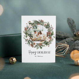 Weihnachts-Foto und grüner Kamin |Happy Holiday