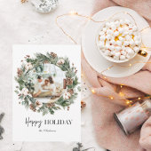 Weihnachts-Foto und grüner Kamin |Happy Holiday