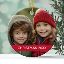 Weihnachts-Foto und Jahr Moderner Minimaler Roter