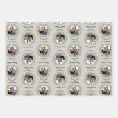 Weihnachts-Foto und Kalligrafie in Branchen Geschenkpapier Set (Vorderseite 2)