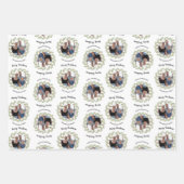 Weihnachts-Foto und Kalligrafie in Branchen Geschenkpapier Set (Vorderseite)