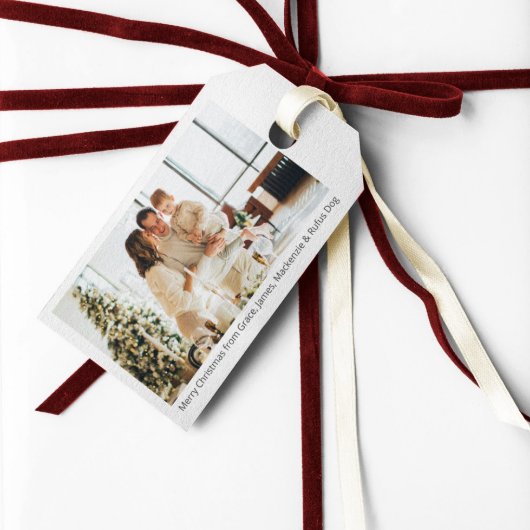 Weihnachts-Foto und Text Personalisiert Geschenkanhänger