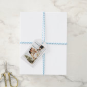 Weihnachts-Foto und Text Personalisiert Geschenkanhänger (Mit Garn)