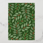 Weihnachts-Foto Vertikal - Script Gold JOY in Foil Folien Feiertagskarte (Rückseite)