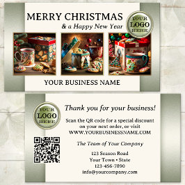Weihnachts-Foto Vielen Dank für Ihr Business Visitenkarte