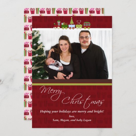 Weihnachts-Foto Weihnachtskarte Feiertagskarte (Vorne/Hinten)