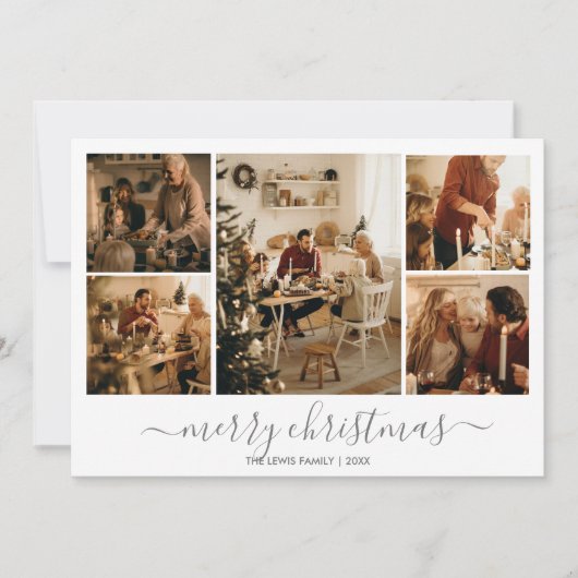 Weihnachts-Foto-Weihnachtskarte (Silber) Feiertagskarte (Vorderseite)