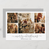 Weihnachts-Foto-Weihnachtskarte (Silber) Feiertagskarte (Vorne/Hinten)