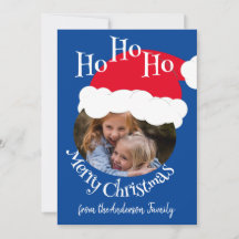 Weihnachts-Foto Weihnachtsmannmütze Niedlich Blue