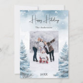 Weihnachts-Foto-Winterlandschaft Feiertagskarte (Vorderseite)