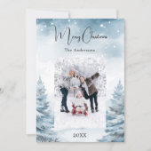 Weihnachts-Foto-Winterlandschaft Feiertagskarte (Vorderseite)