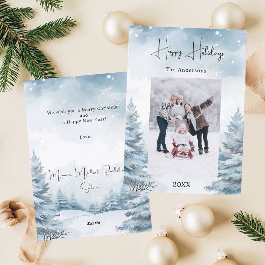 Weihnachts-Foto-Winterlandschaft Feiertagskarte