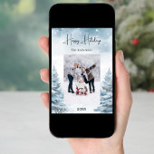 Weihnachts-Foto-Winterlandschaft Feiertagskarte