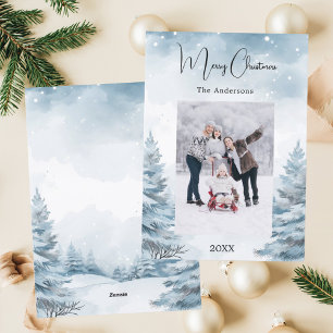 Weihnachts-Foto-Winterlandschaft Feiertagskarte