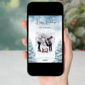 Weihnachts-Foto-Winterlandschaft Feiertagskarte