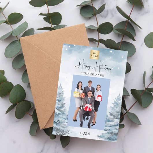 Weihnachts-Foto-Winterlandschaftsgeschäft QR Feiertagskarte