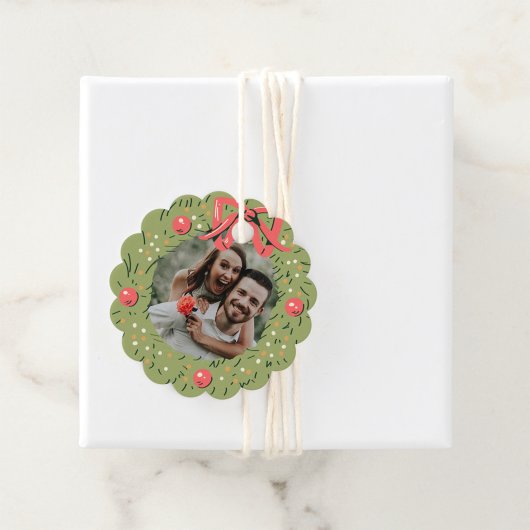 Weihnachts-Foto Wreath Christmas Wunsche Familie Geschenkanhänger