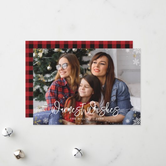 Weihnachts-Foto Wünsche Feiertagskarte (Vorderseite/Rückseite Beispiel)