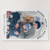 Weihnachts-Foto zusammen ist unser glücklicher Ort Puzzle (Horizontal)