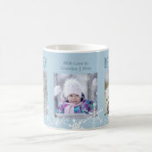 Weihnachts FotoCollage Be Merry Schneeflocken Blau Kaffeetasse (Mittel)