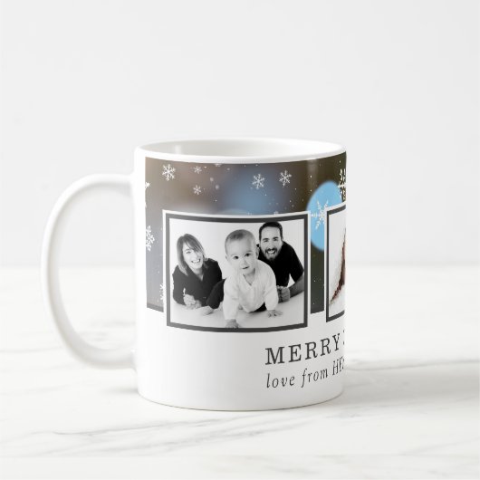 Weihnachts-FotoCollage Custom Familienurlaub Kaffeetasse (Links)