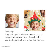 Weihnachts FotoCollage Funny Funny Face Blau Geschenkpapier