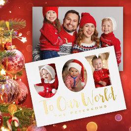 Weihnachts Fotocollage Gold Foil Weihnachtskarte Folien Feiertagskarte