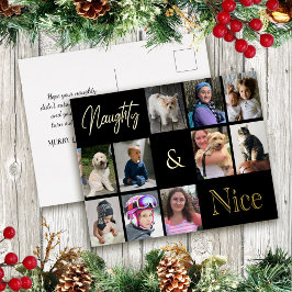 Weihnachts Fotocollage Gold Foil Weihnachtskarte Folien Feiertagspostkarte