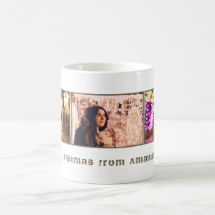 Weihnachts-Fotocollage-Tasse Moderner Urlaub Kaffeetasse
