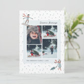Weihnachts-Fotocollage Weihnachtskarte Feiertagskarte (Stehend Vorderseite)