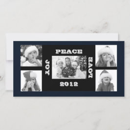 Weihnachts-Fotokarte 5 Fotos Freude Liebe Feiertagskarte