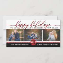 Weihnachts-Fotokarte, Buffalo Kariert Feiertagskarte