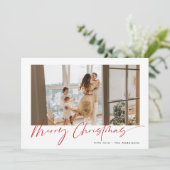 Weihnachts-Fotokarte Dankeskarte (Stehend Vorderseite)