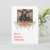 Weihnachts-Fotokarte Dankeskarte (Stehend Vorderseite)