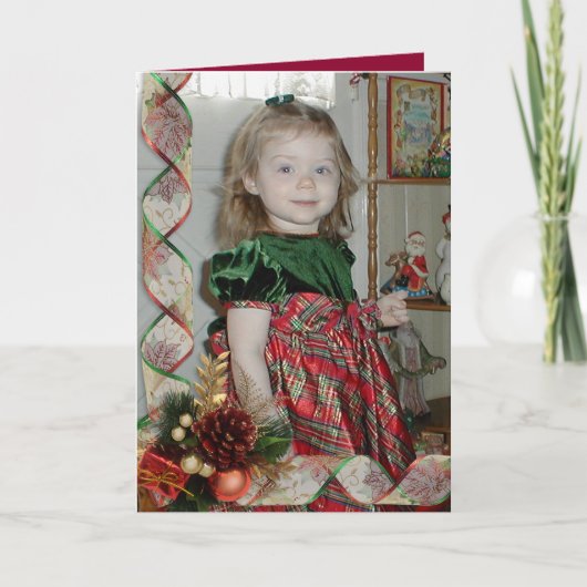 Weihnachts-Fotokarte elegante Bänder Feiertagskarte (Vorderseite)