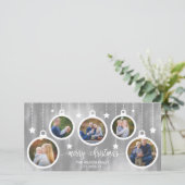 Weihnachts-Fotokarte, Feiertage, Ornamente Feiertagskarte (Stehend Vorderseite)