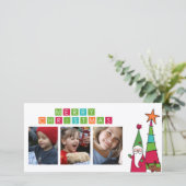 Weihnachts-Fotokarte Feiertagskarte (Stehend Vorderseite)