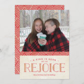 Weihnachts-Fotokarte freuen Feiertagskarte (Vorne/Hinten)