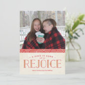 Weihnachts-Fotokarte freuen Feiertagskarte (Stehend Vorderseite)