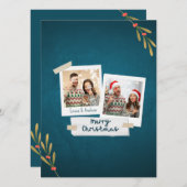 Weihnachts-Fotokarte mit grünen Farbtexten (Vorne/Hinten)